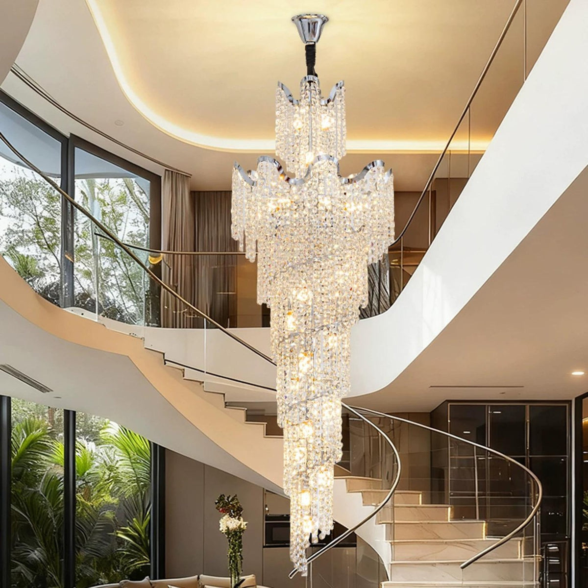 AM0591 — Light Luxury Stairwell Chandelier for Living Rooms