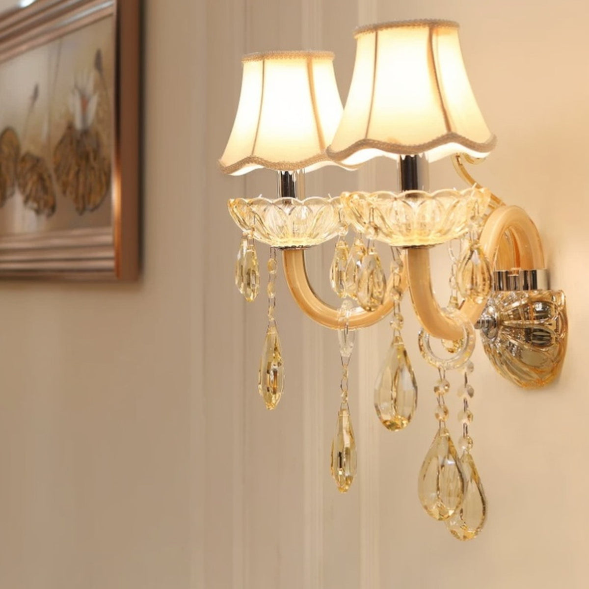 AM0772 — Modern Minimalist Stairwell Crystal Glass Wall Light for Living Rooms & Dining Rooms