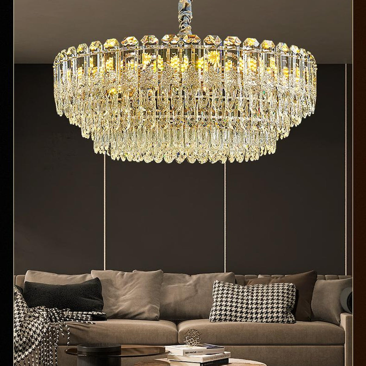 AM0476 — Postmodern Landscape Crystal Chandelier for Living & Dining Rooms