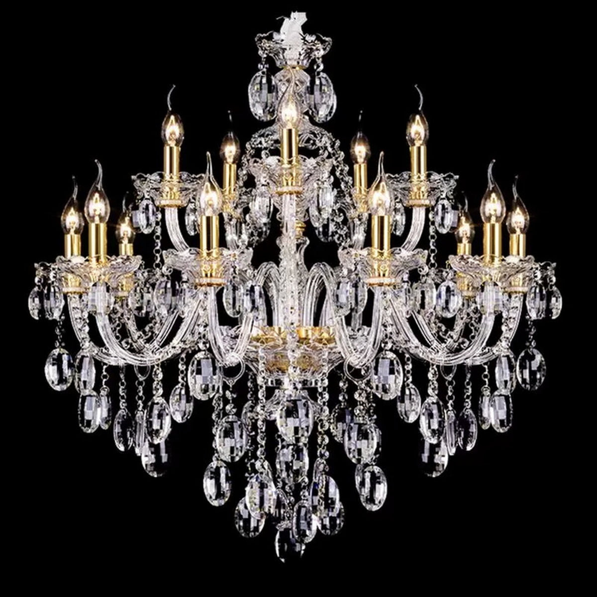 AM0830 — European Grand Hall Crystal Stainless Steel Chandelier for Loft Spaces & Duplex Spaces