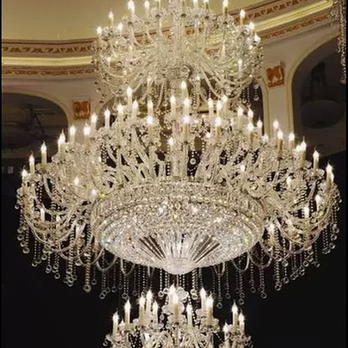 AM0763 — European Grand Hall Crystal Chandelier for Duplex Spaces & Stairwells