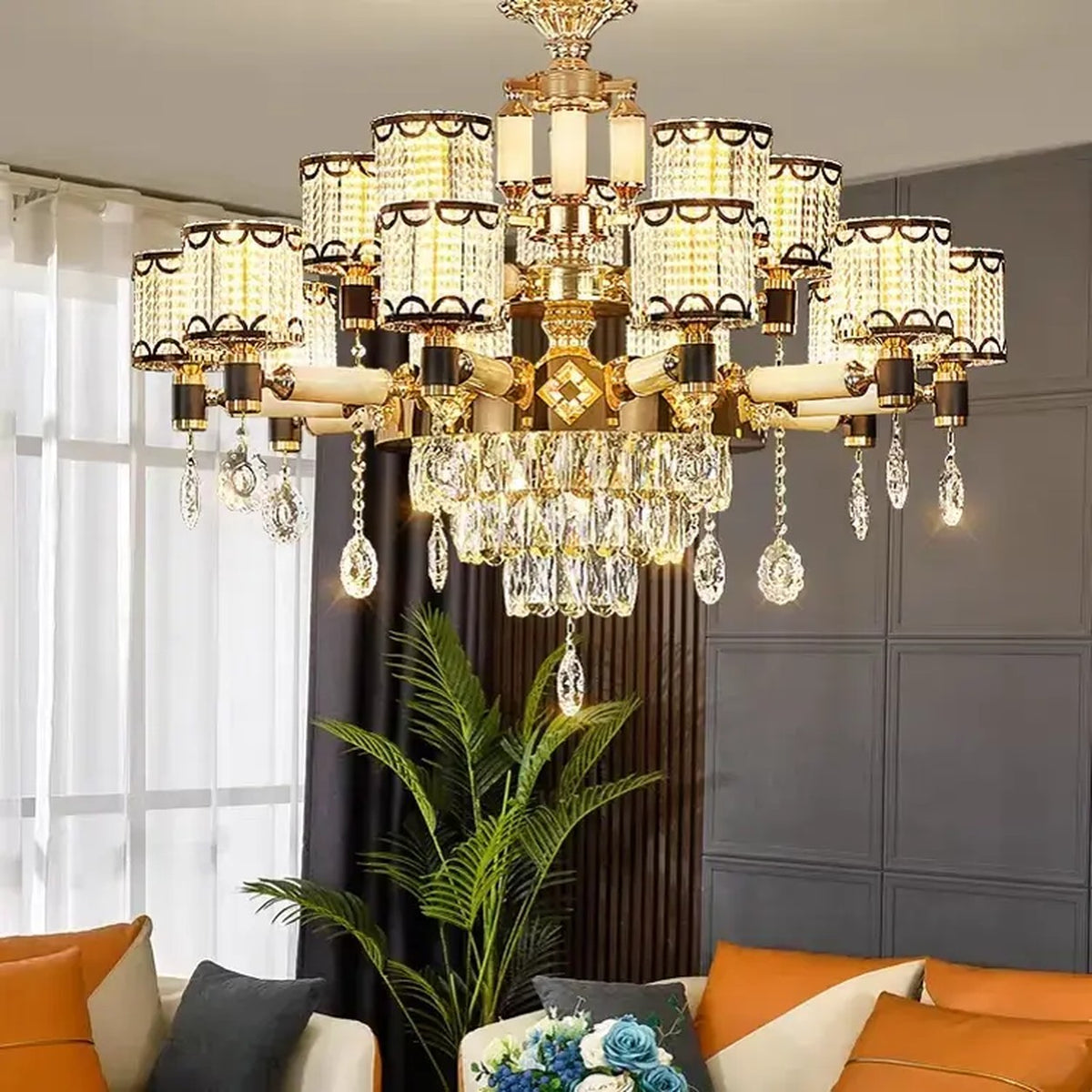 AM0601 — European Jade Crystal Chandelier for Living Rooms