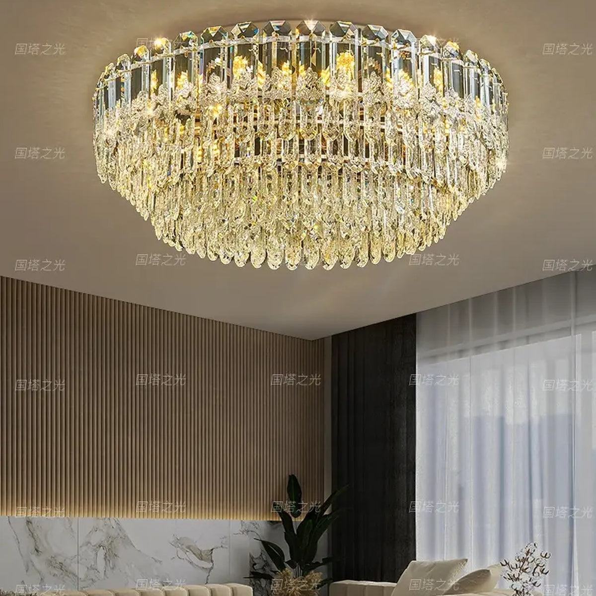 AM0660 — Modern Minimalist Crystal Chandelier for Living Rooms