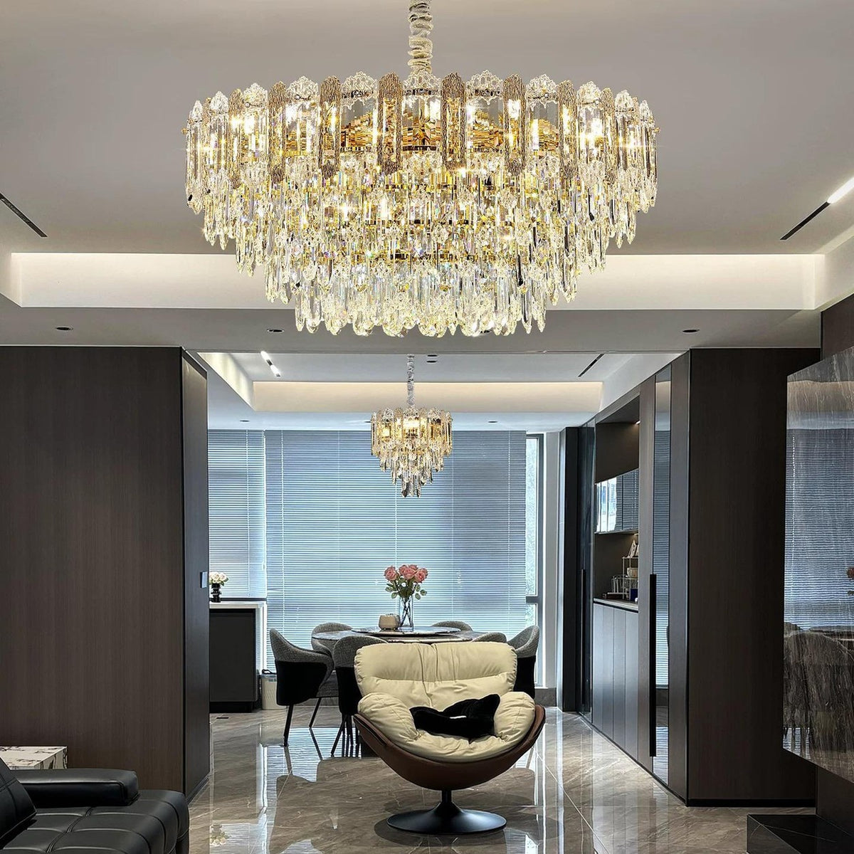 AM0679 — Light Luxury Crystal Chandelier for Living Rooms