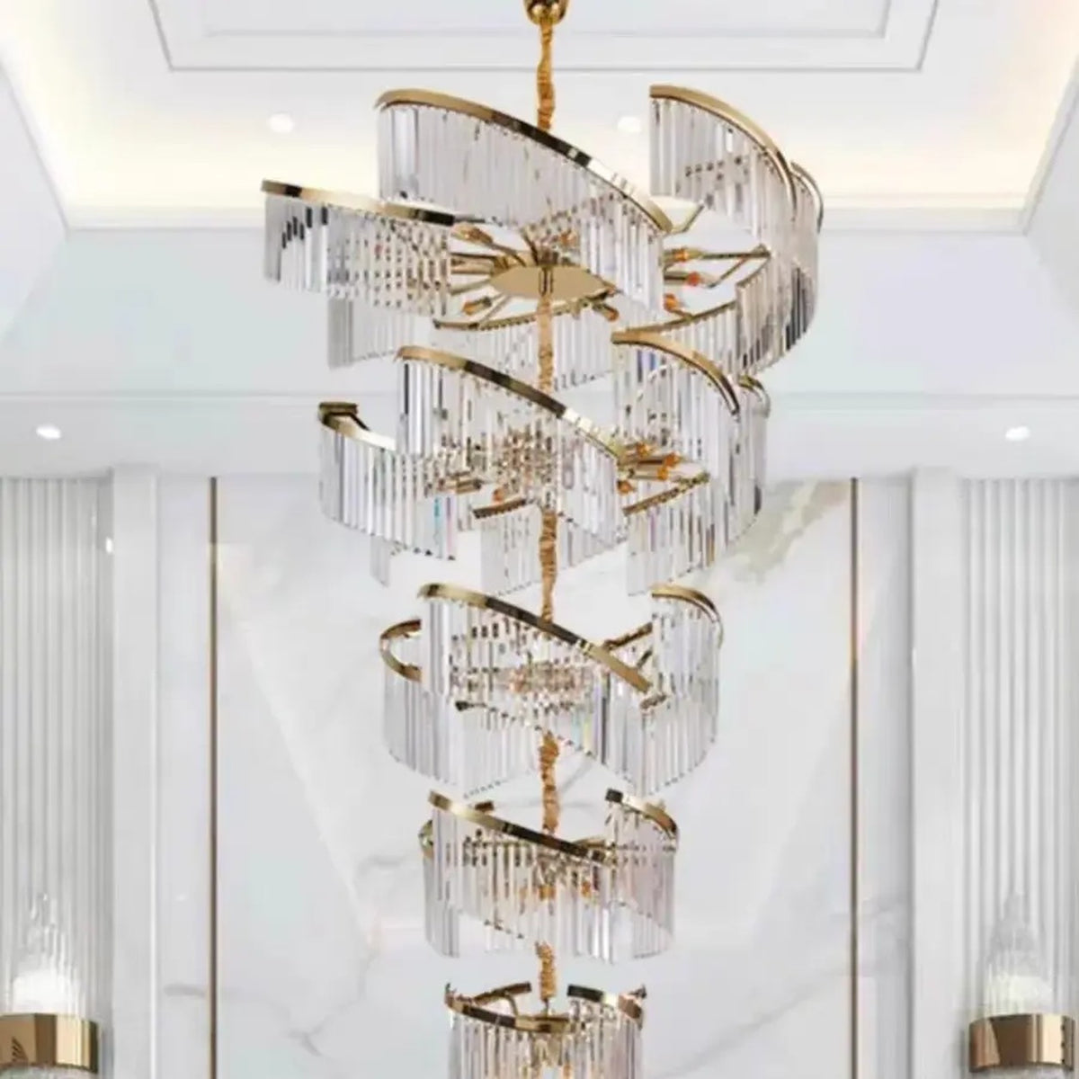 AM0703 — Modern Luxury Stairwell Crystal Chandelier for Living Rooms