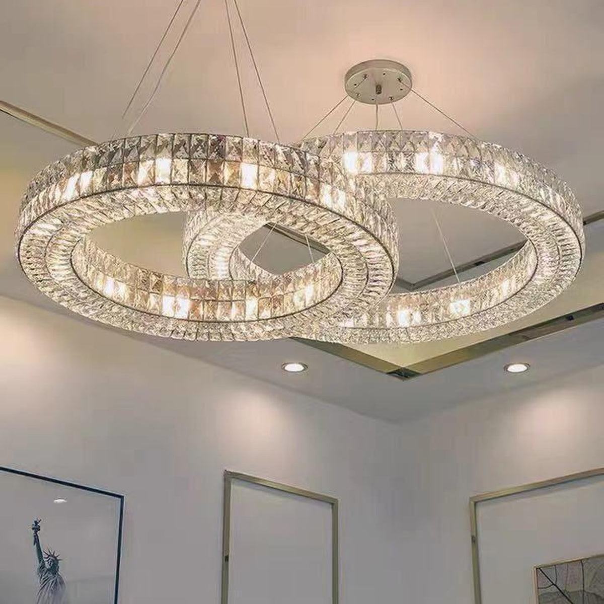 AM0570 — Postmodern Round Crystal Chandelier for Living Rooms
