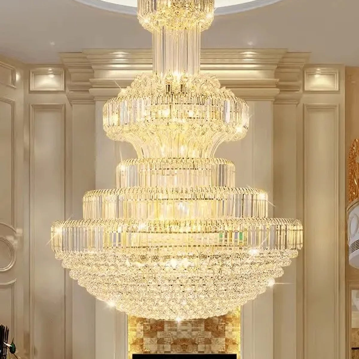 AM0477 — Light Luxury Stairwell Crystal Chandelier for Living Rooms
