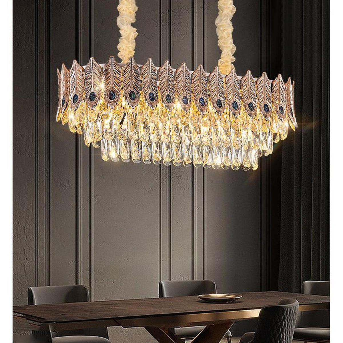 AM0579 — Postmodern Peacock Crystal Chandelier for Living Rooms