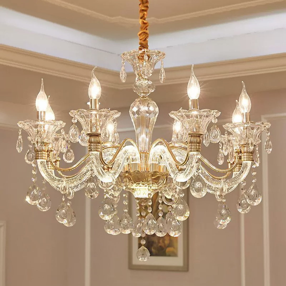 AM0822 — European Candle Grand Hall Crystal Chandelier for Living Rooms