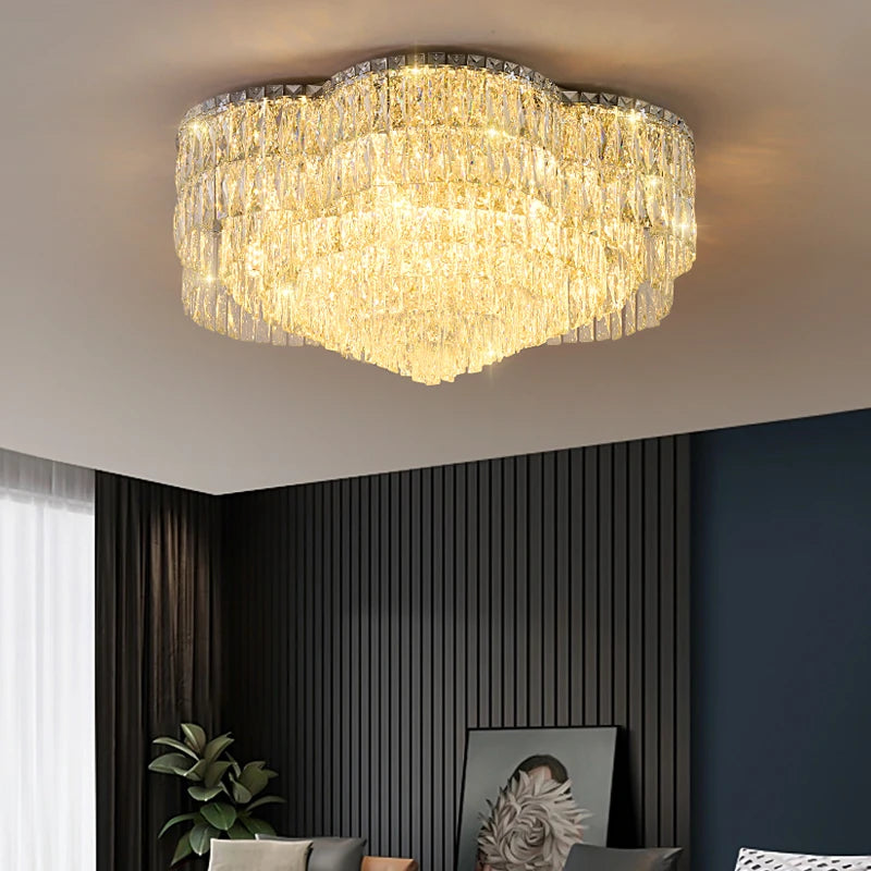 AM0050 · Crystal Flush Mount Tiered Composition Ceiling Light for Bedrooms — AM0050, view 4