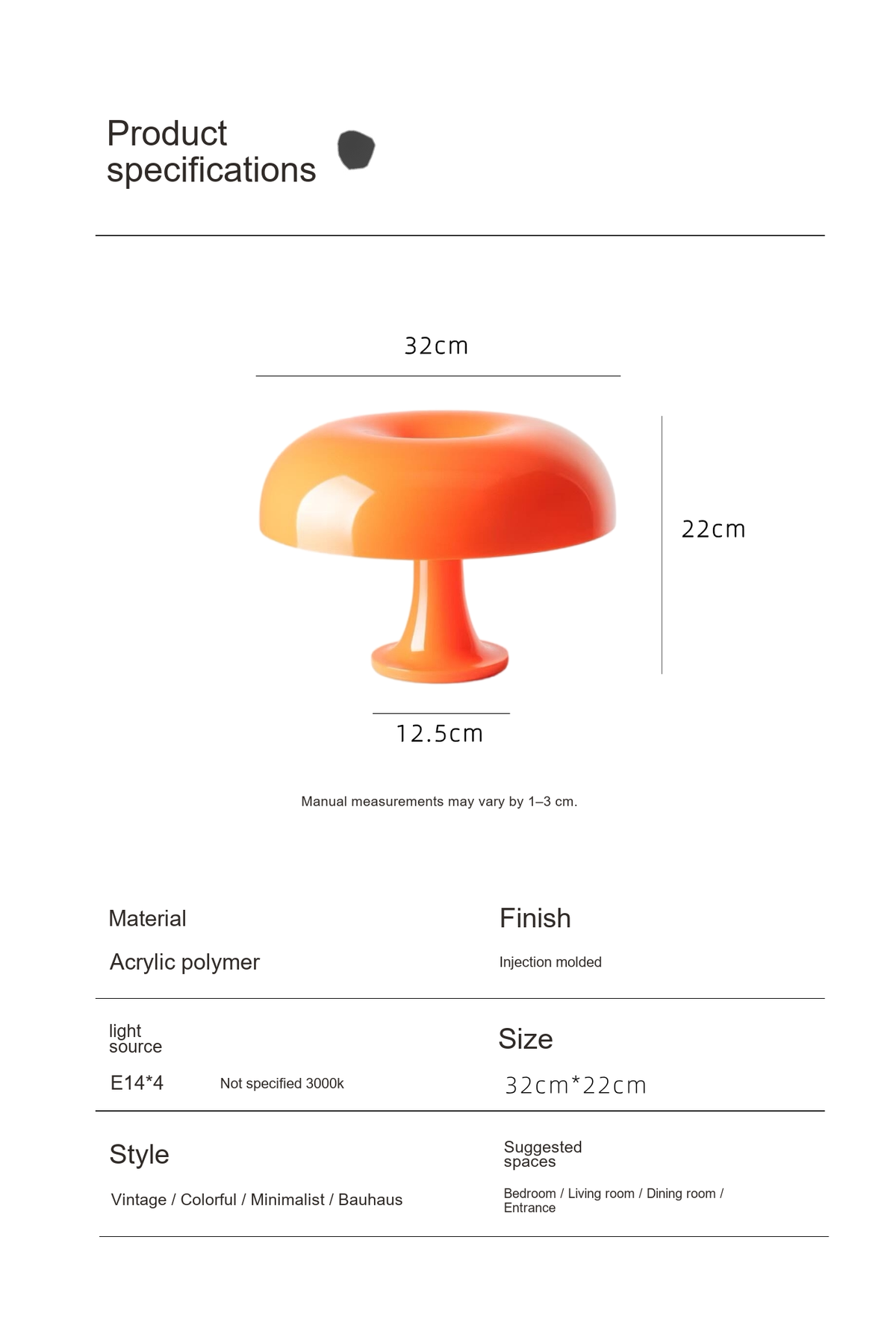 Colorful Mushroom Table Lamp — AM0143, view 14