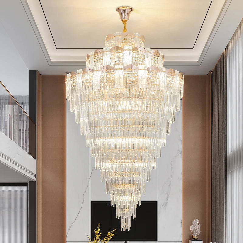 AM0010 · Modern Stairwell Crystal Chandelier for Double-Height Spaces · 5 Configurations — AM0010, view 5