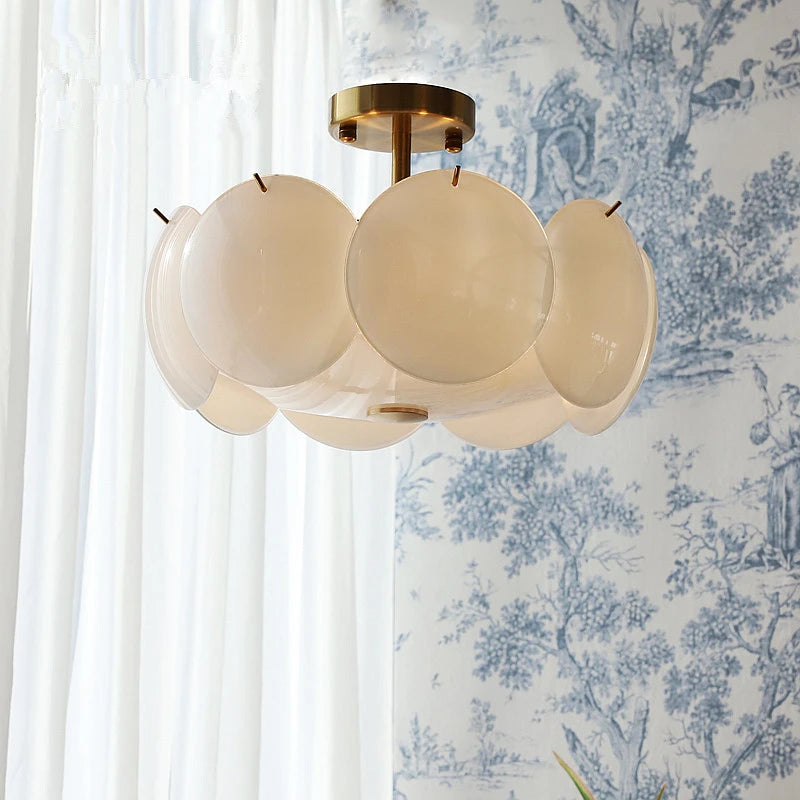 AM0099 · French Crystal Flush Mount Cream-Tone Ceiling Light for Bedrooms · 3 Configurations — AM0099, view 5