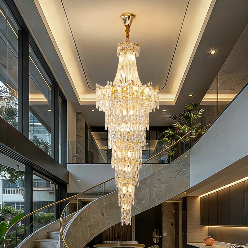 AM0006 · Minimalist Stairwell Crystal Chandelier for Double-Height Spaces · 9 Configurations — AM0006, view 5
