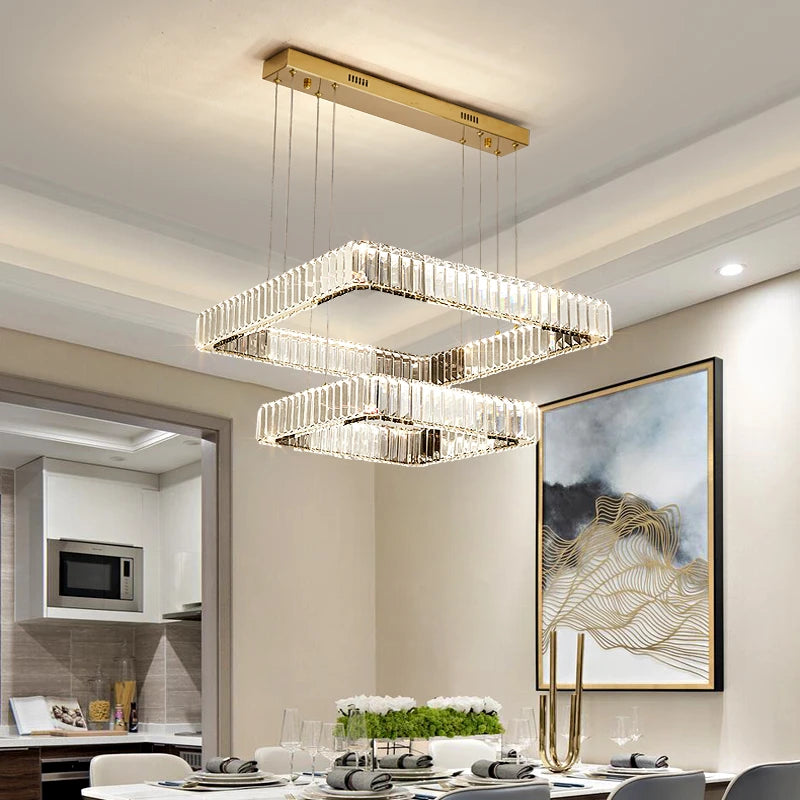AM0081 · Modern Minimalist Tiered Composition Crystal Chandelier for Living Spaces — AM0081, view 5
