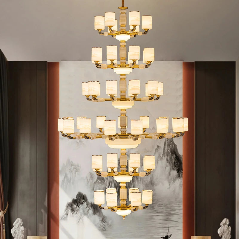 AM0076 · Modern Chinese Stairwell Contemporary Chinese Zinc Alloy Chandelier — AM0076, view 5