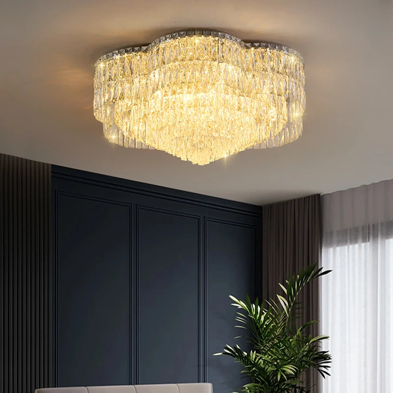AM0050 · Crystal Flush Mount Tiered Composition Ceiling Light for Bedrooms — AM0050, view 5