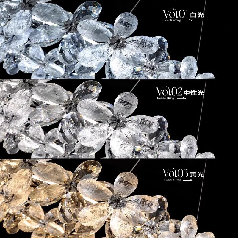 AM0048 · Modern Minimalist Petal Crystal Chandelier for Living Spaces · 5 Configurations — AM0048, view 5