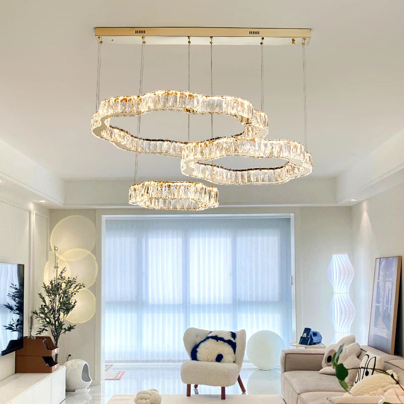 AM0082 · Modern Minimalist Cream-Tone Crystal Chandelier for Living Spaces — AM0082, view 5