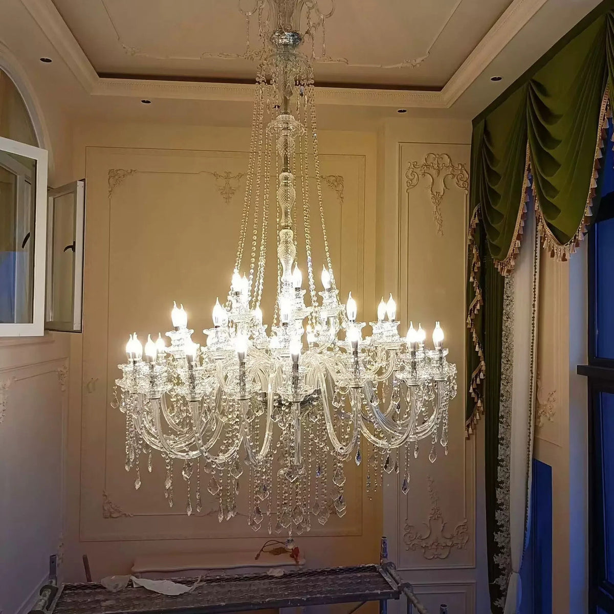 AM0863 — European Stairwell Stainless Steel Chandelier for Loft Spaces & Duplex Spaces