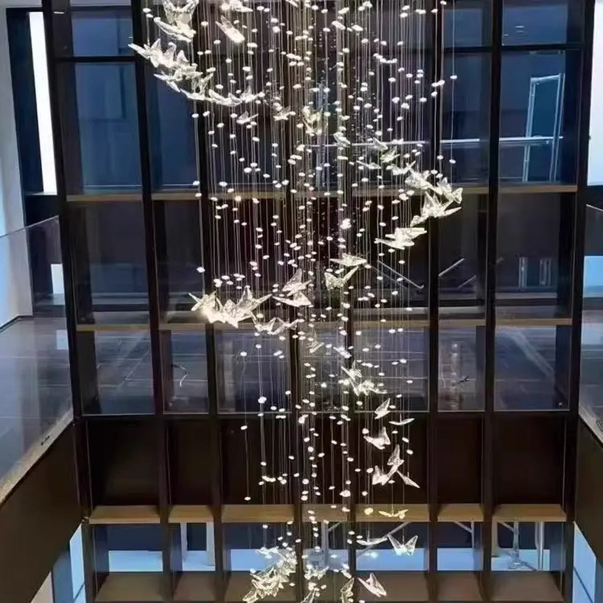 AM0490 — Spiral Staircase Crystal Chandelier for Living Rooms
