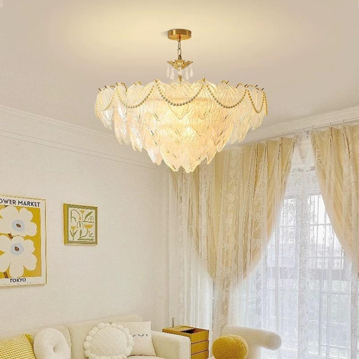 AM0565 — Modern Minimalist Pearl Pearl Chandelier for Living Rooms