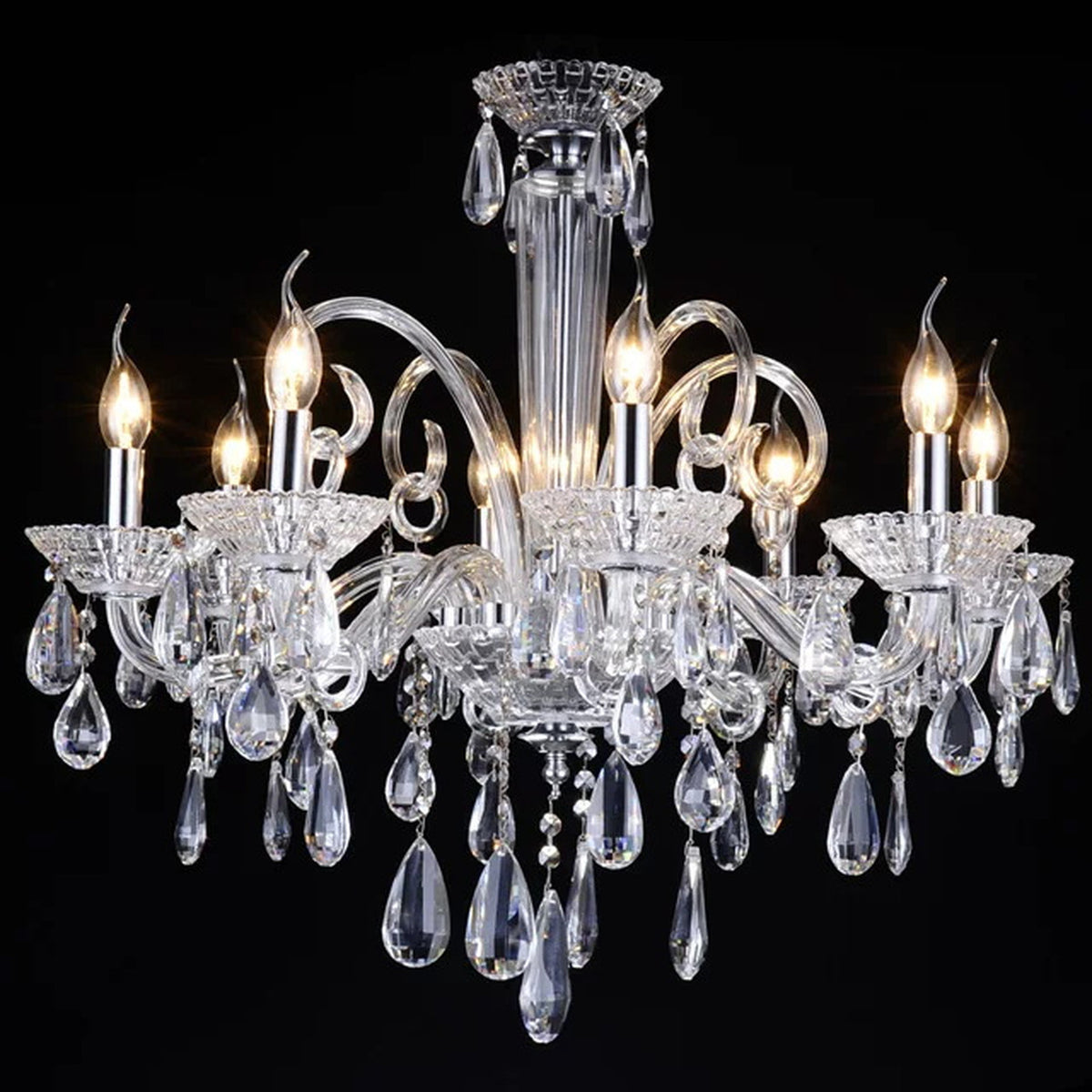 AM0758 — European Candle Duplex Crystal Chandelier for Living Rooms & Dining Rooms