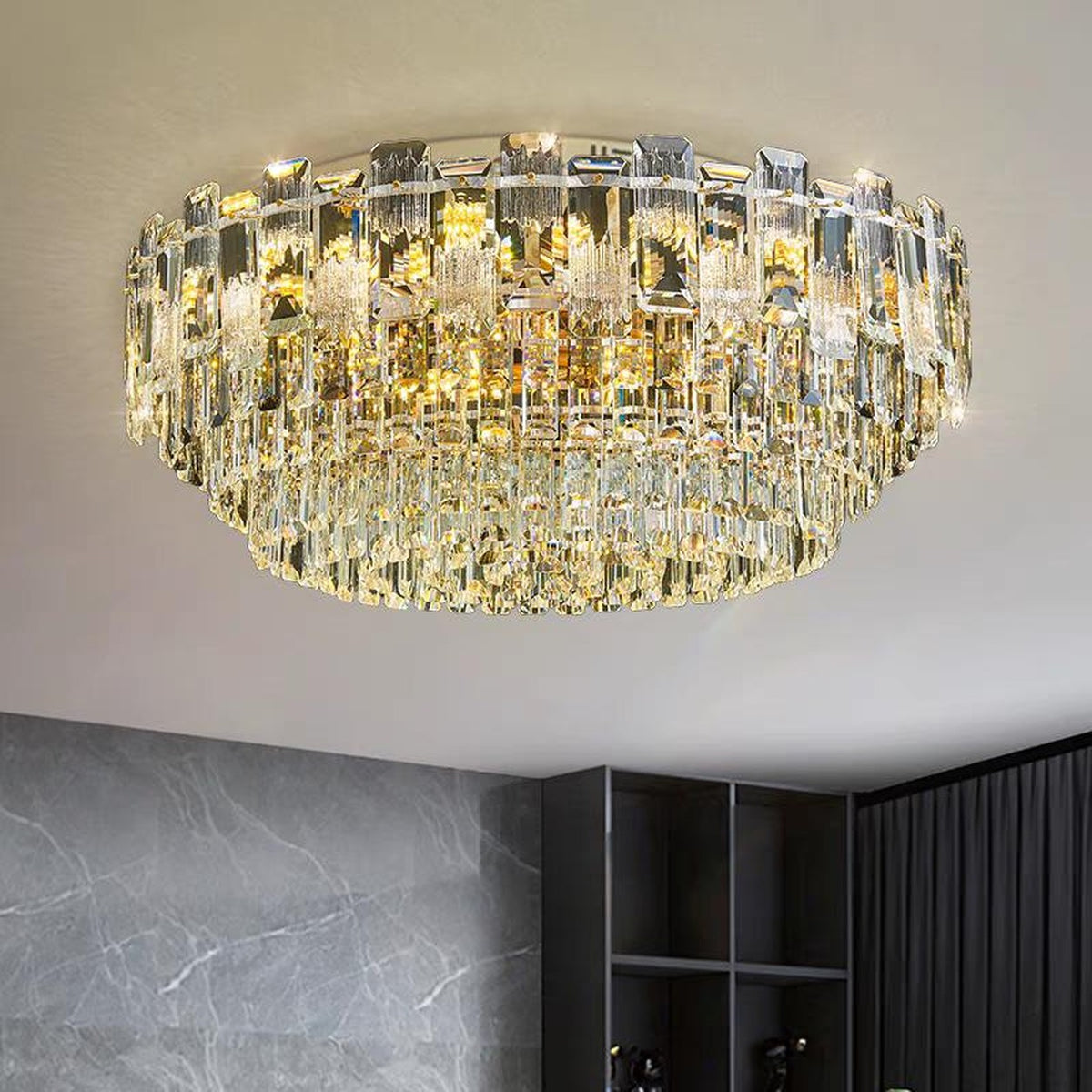 AM0615 — Modern Minimalist Crystal Ceiling Light for Living Rooms