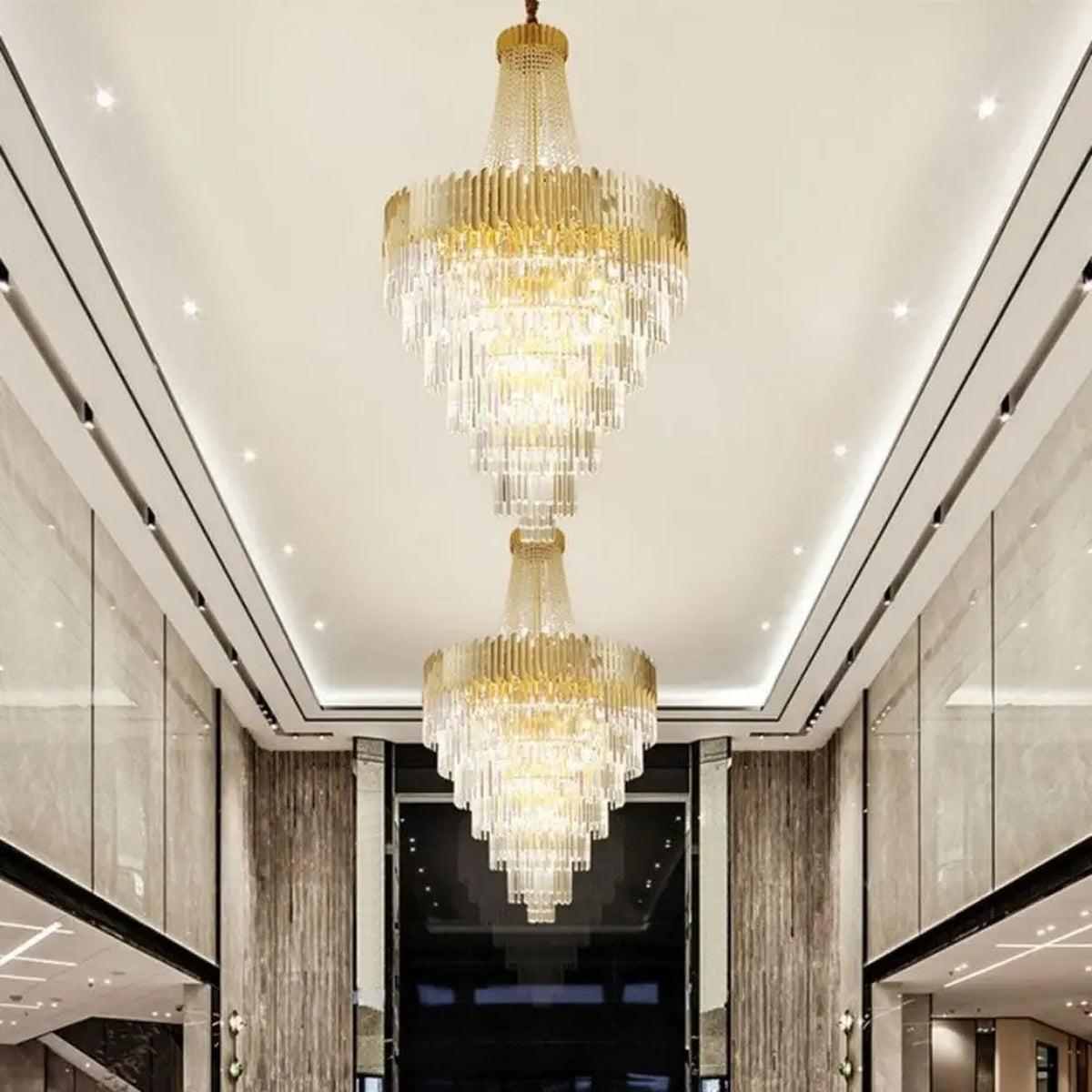 AM0533 — European Linear Crystal Chandelier for Living Rooms