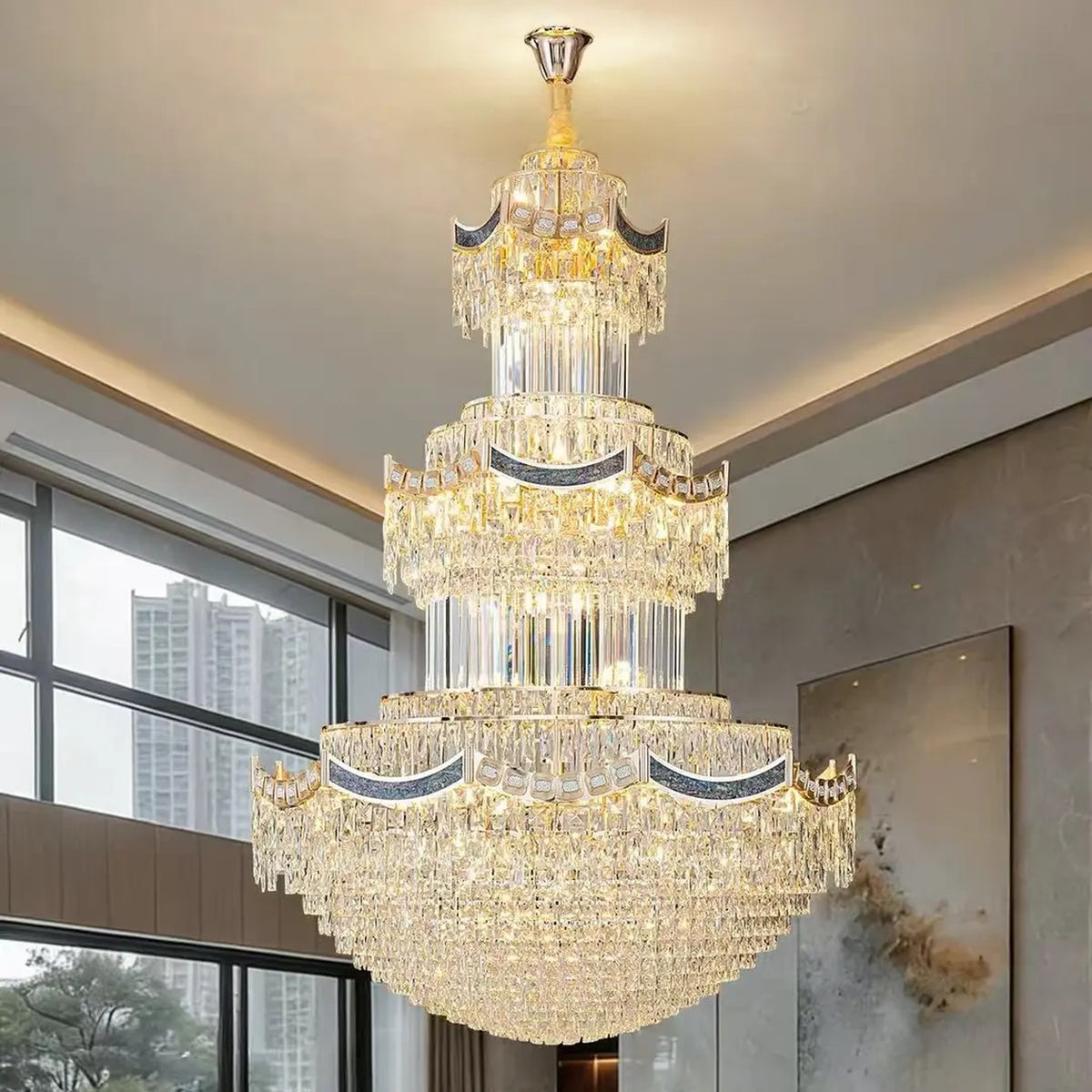AM0582 — Light Luxury Crystal Chandelier for Living Rooms