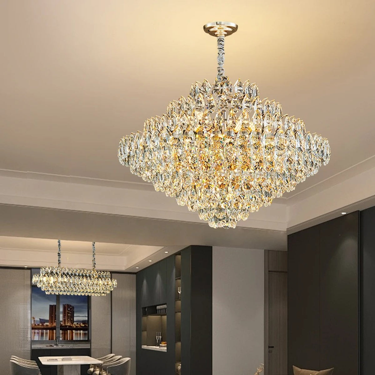 AM0492 — Light Luxury Crystal Chandelier for Living Rooms
