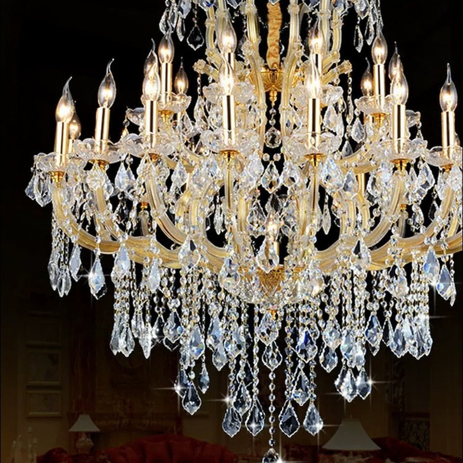 AM0773 — European Grand Hall Crystal Stainless Steel Chandelier for Living Rooms & Dining Rooms