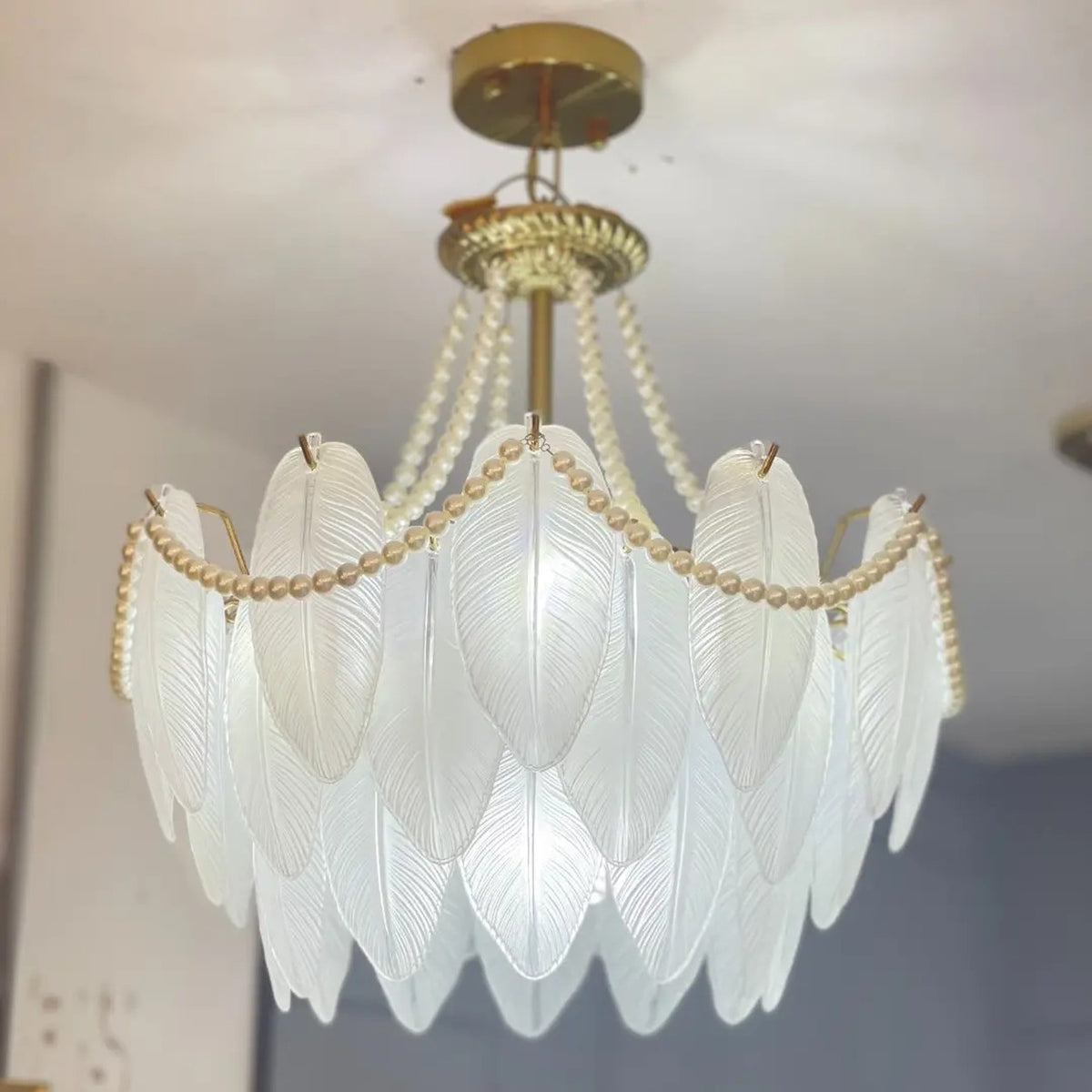 AM0507 — French Pearl Crystal Chandelier for Living Rooms
