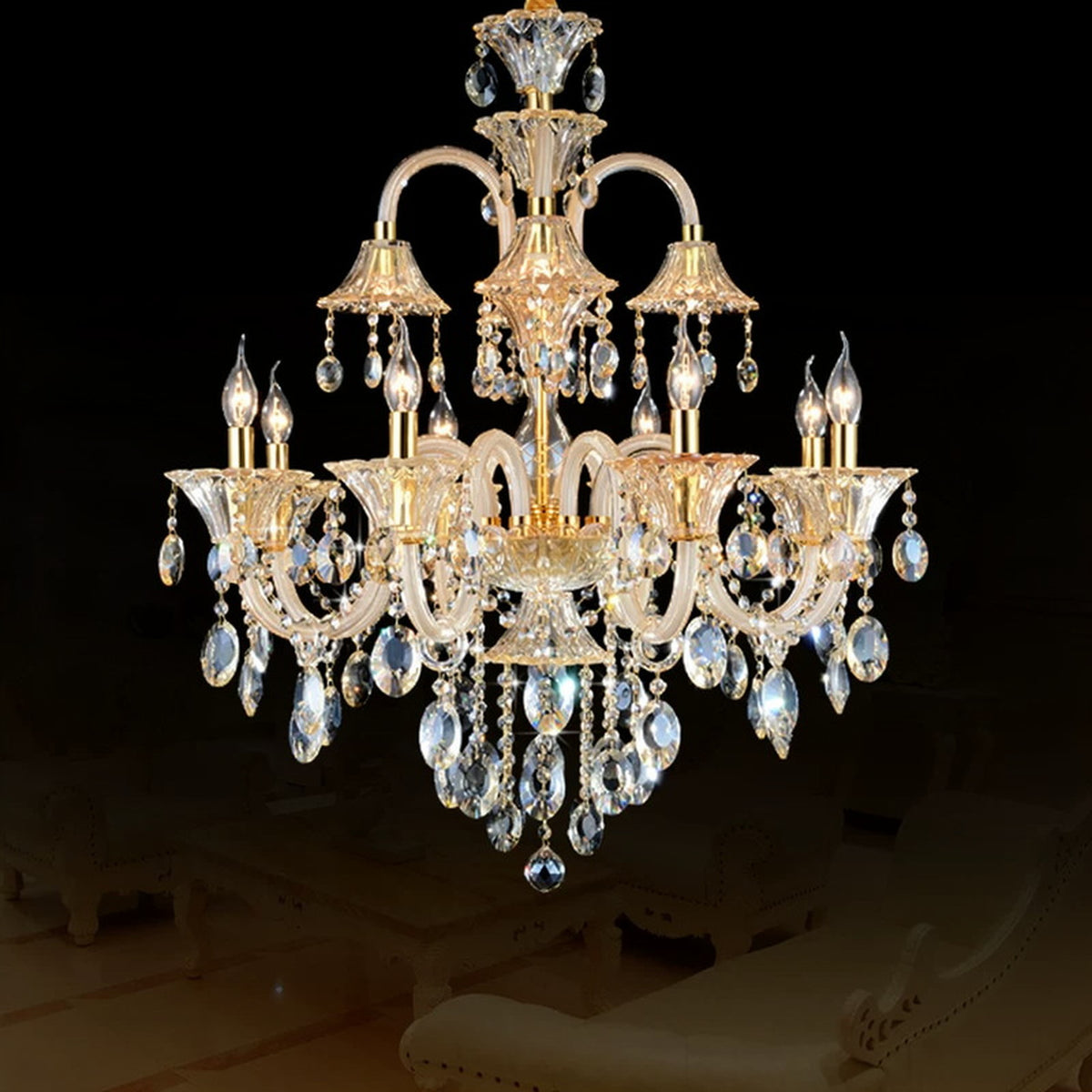 AM0786 — European Duplex Grand Hall Metal Chandelier for Hotels & Ballrooms