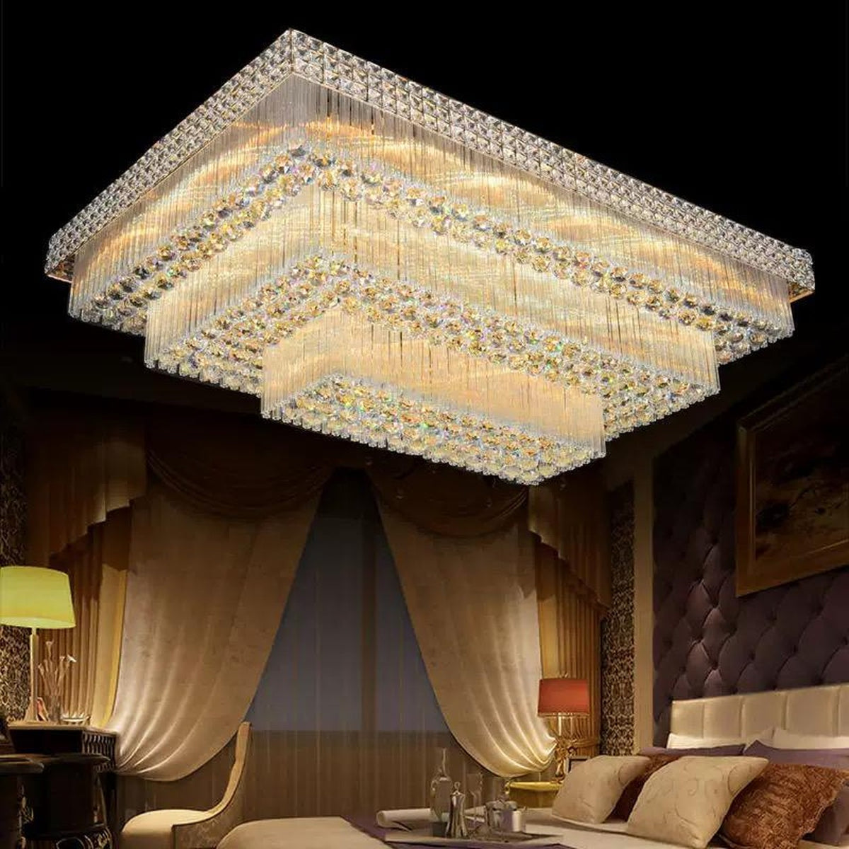 AM0516 — Grand Crystal Ceiling Light for Living Rooms