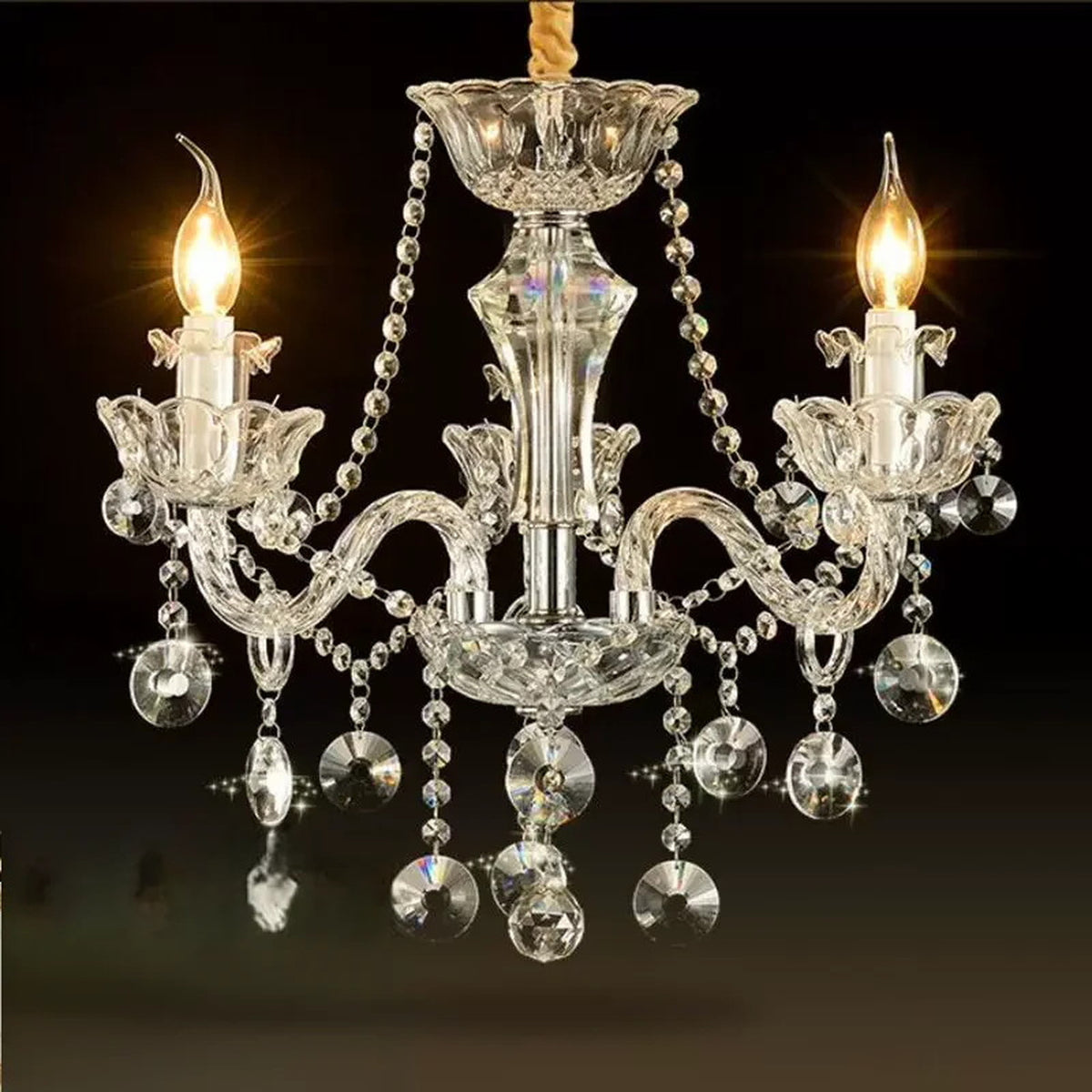 AM0743 — European Candle Two-tier Crystal Chandelier for Living Rooms