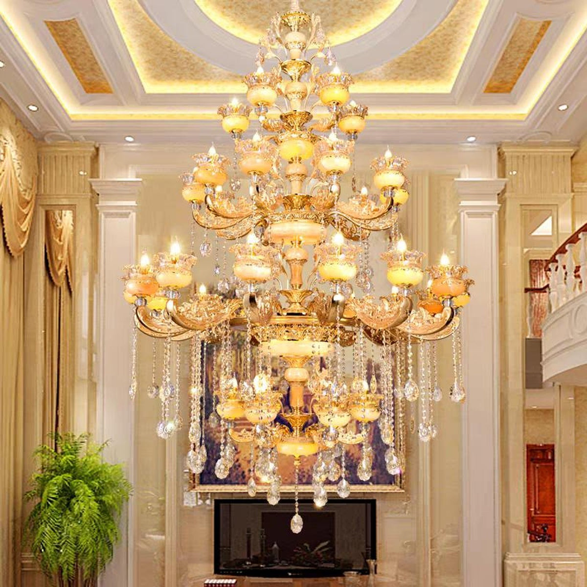 AM0677 — European Stairwell Crystal Chandelier for Living Rooms