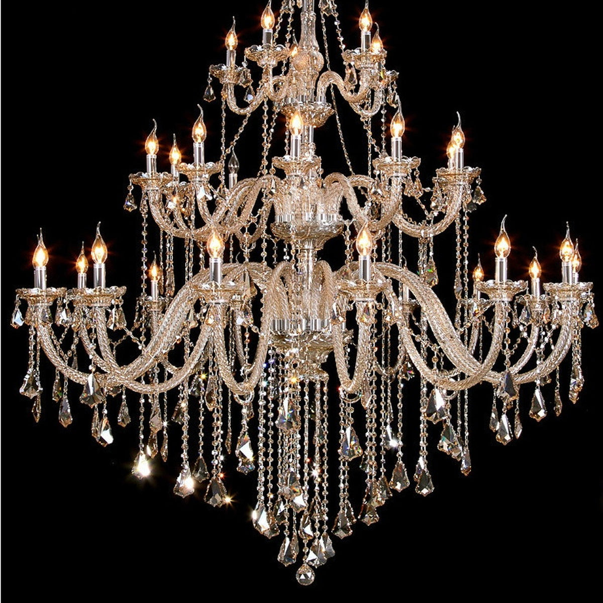 AM0757 — European Candle Duplex Crystal Chandelier for Living Rooms