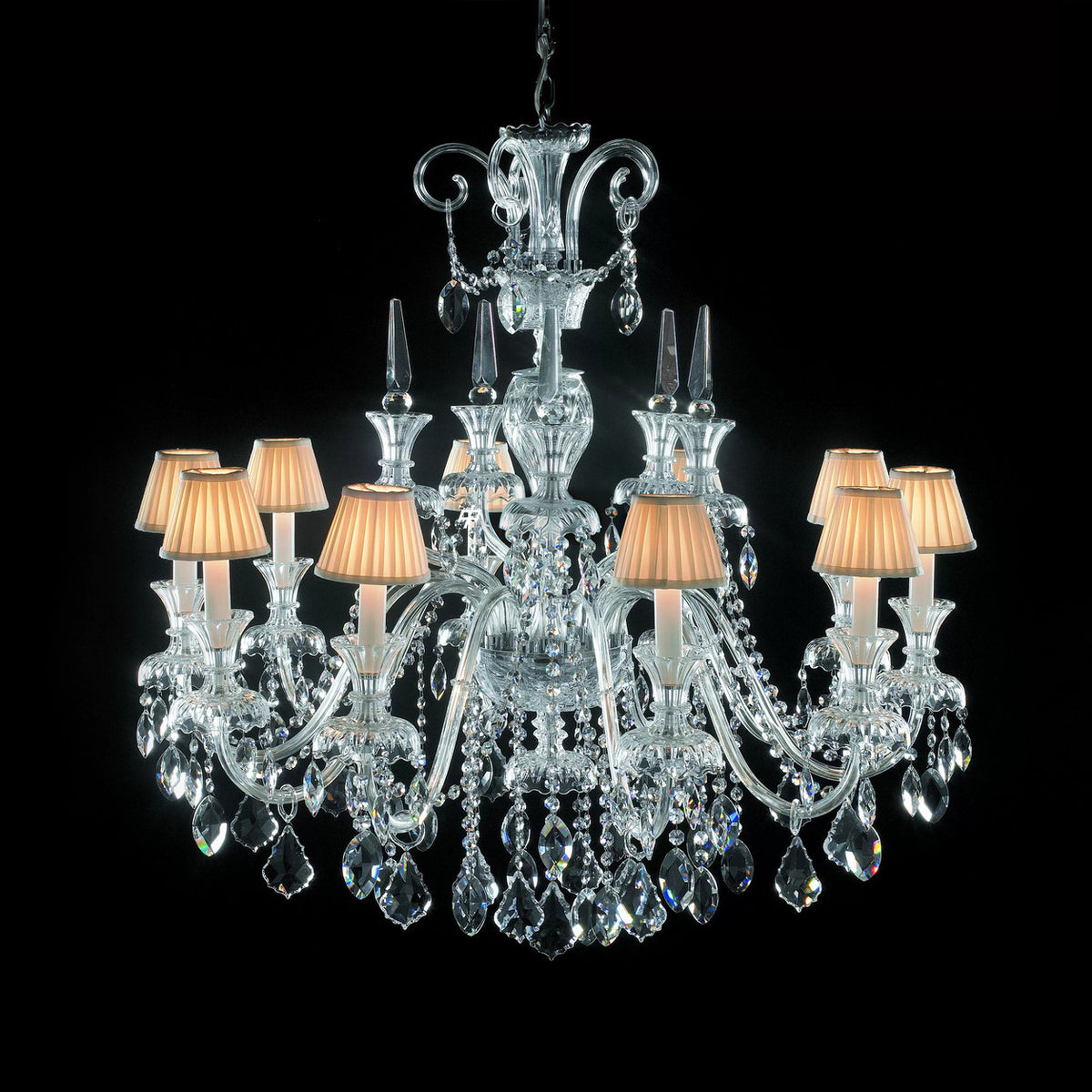 AM0848 — French Stairwell Duplex Glass Chandelier for Living Rooms