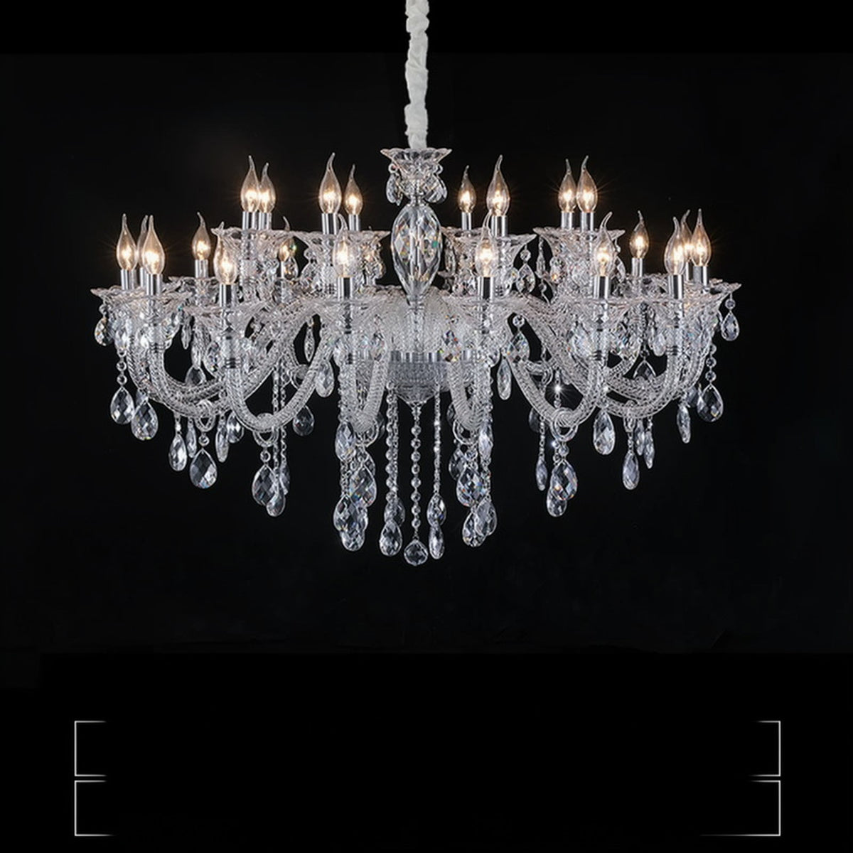 AM0840 — French Grand Hall Crystal Stainless Steel Chandelier for Living Rooms & Dining Rooms