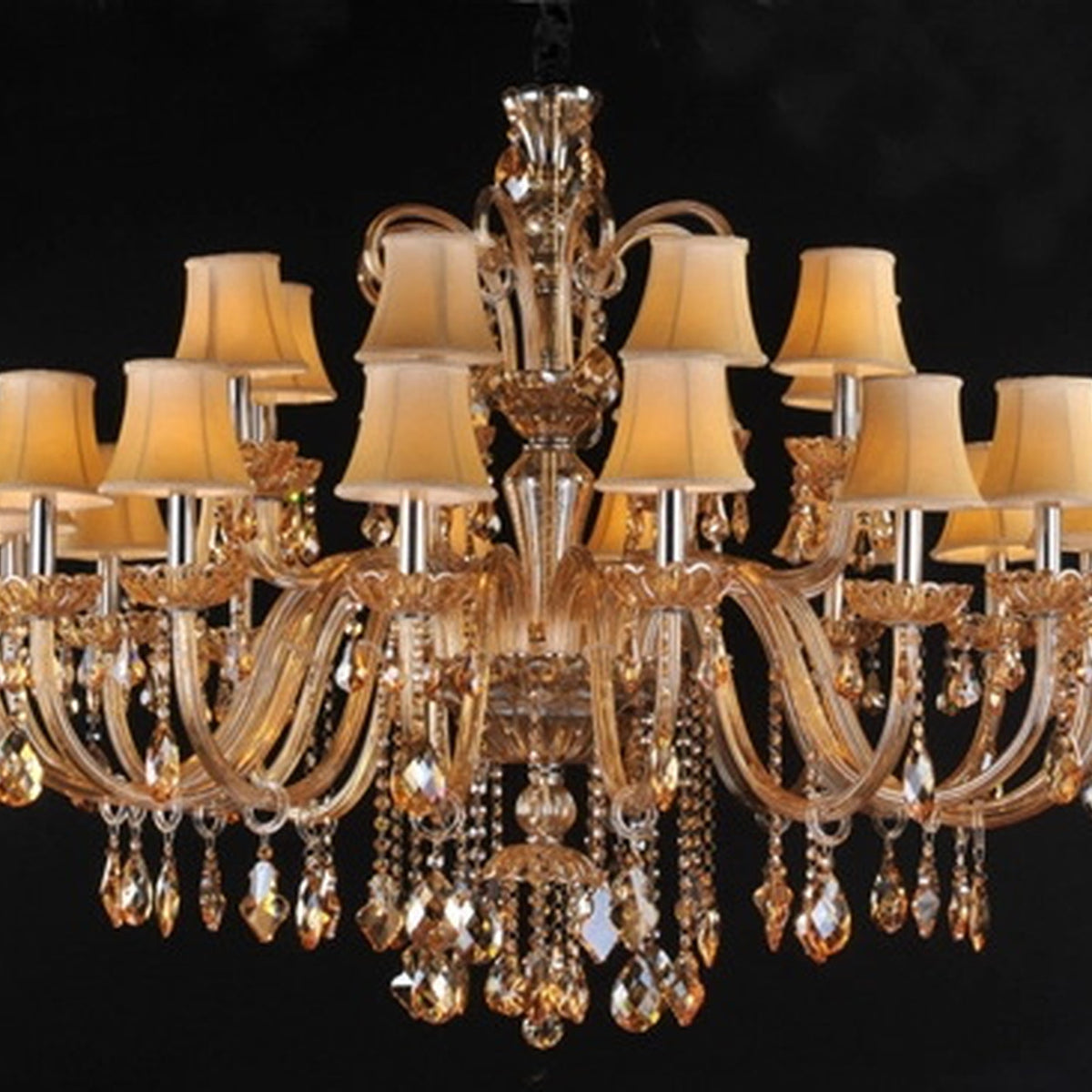 AM0724 — European Candle Duplex Crystal Chandelier for Living Rooms