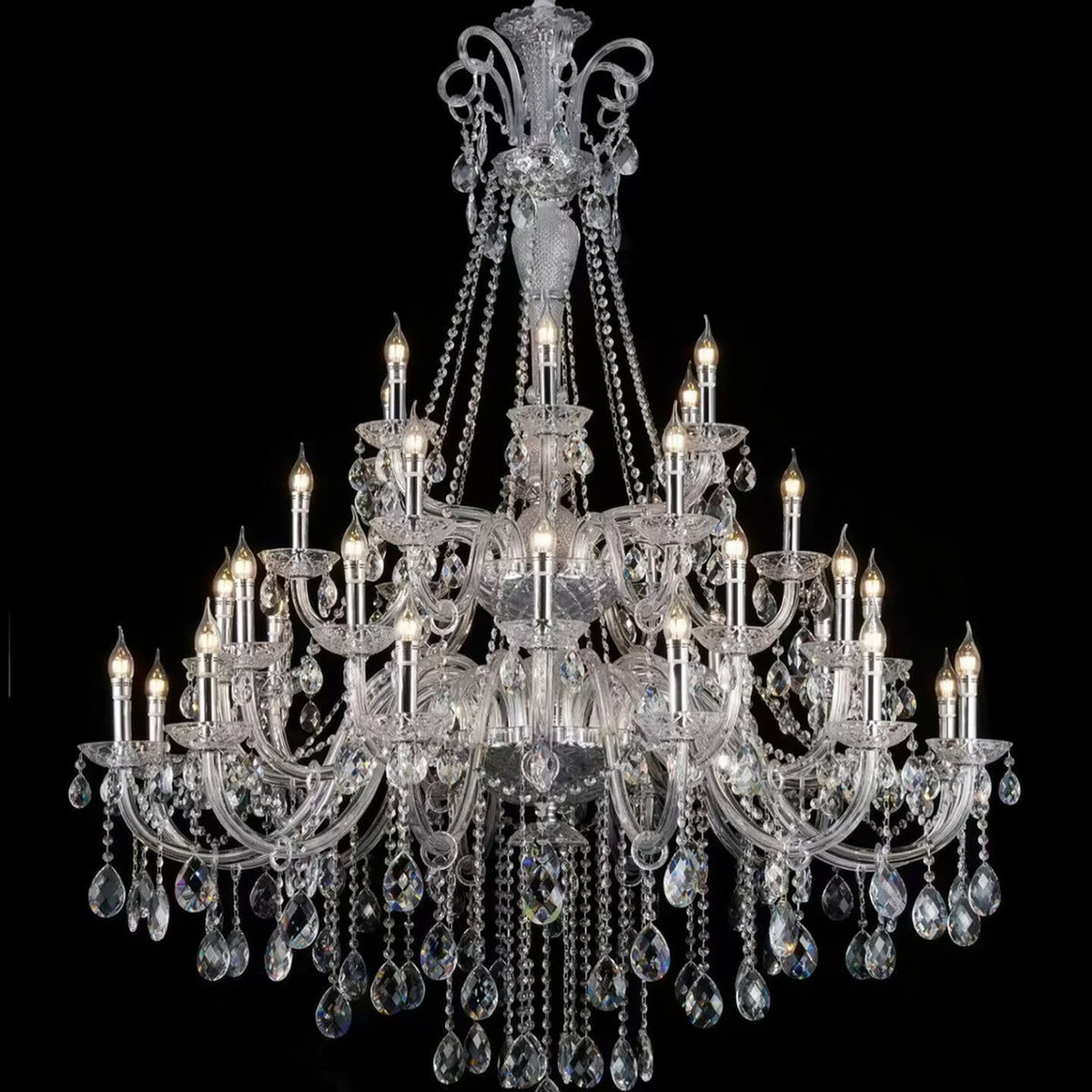 AM0855 — Modern Luxury Crystal Chandelier for Duplex Spaces & Stairwells