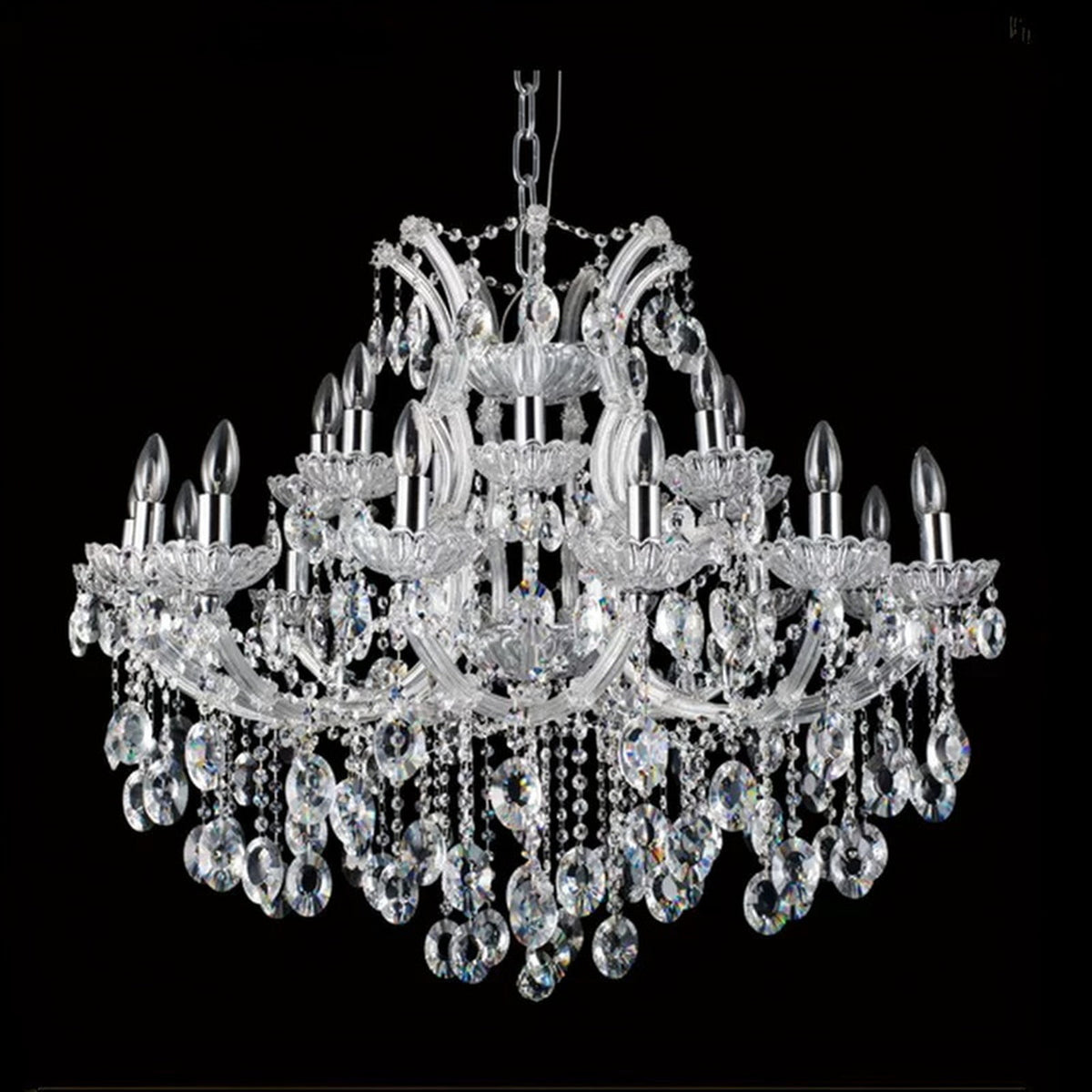 AM0852 — Modern Luxury Crystal Stainless Steel Chandelier for Duplex Spaces & Stairwells