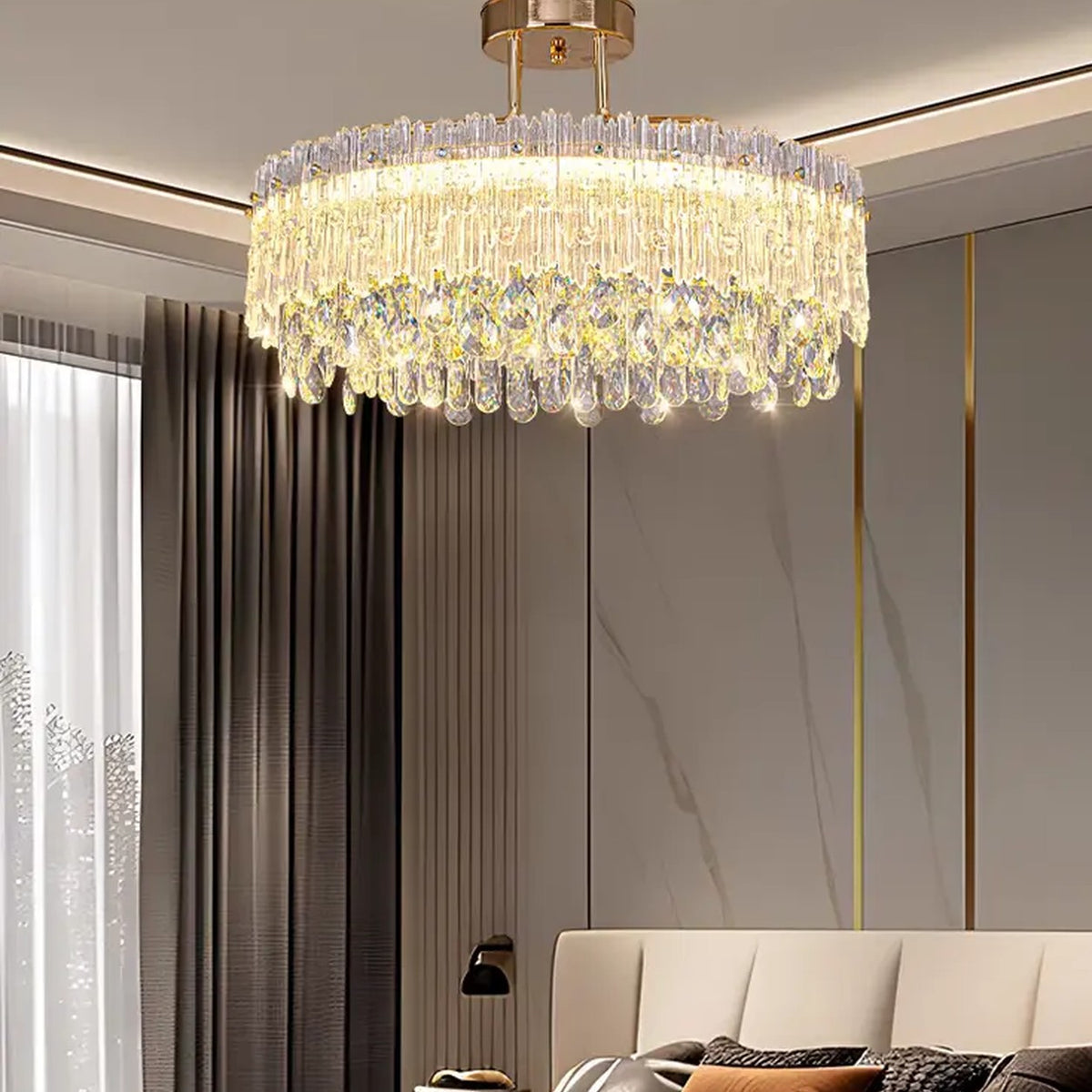AM0611 — Modern Minimalist Crystal Chandelier for Living Rooms