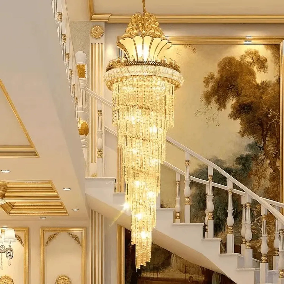 AM0473 — American Crystal Chandelier for Stairwells