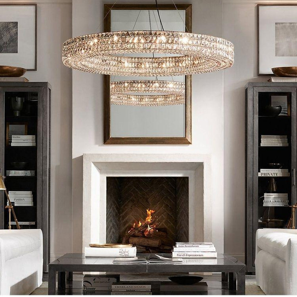 AM0570 — Postmodern Round Crystal Chandelier for Living Rooms