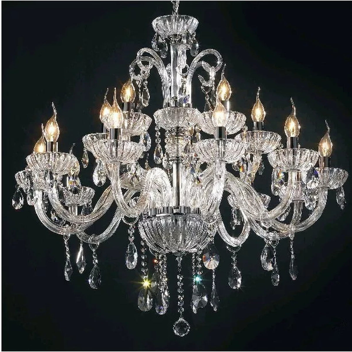 AM0858 — European Candle Crystal Chandelier for Living Rooms & Dining Rooms