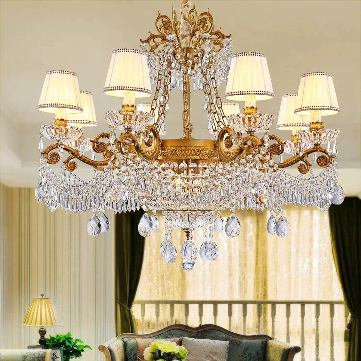 AM0800 — European Wrought-Iron American Crystal Chandelier for Living Rooms & Dining Rooms