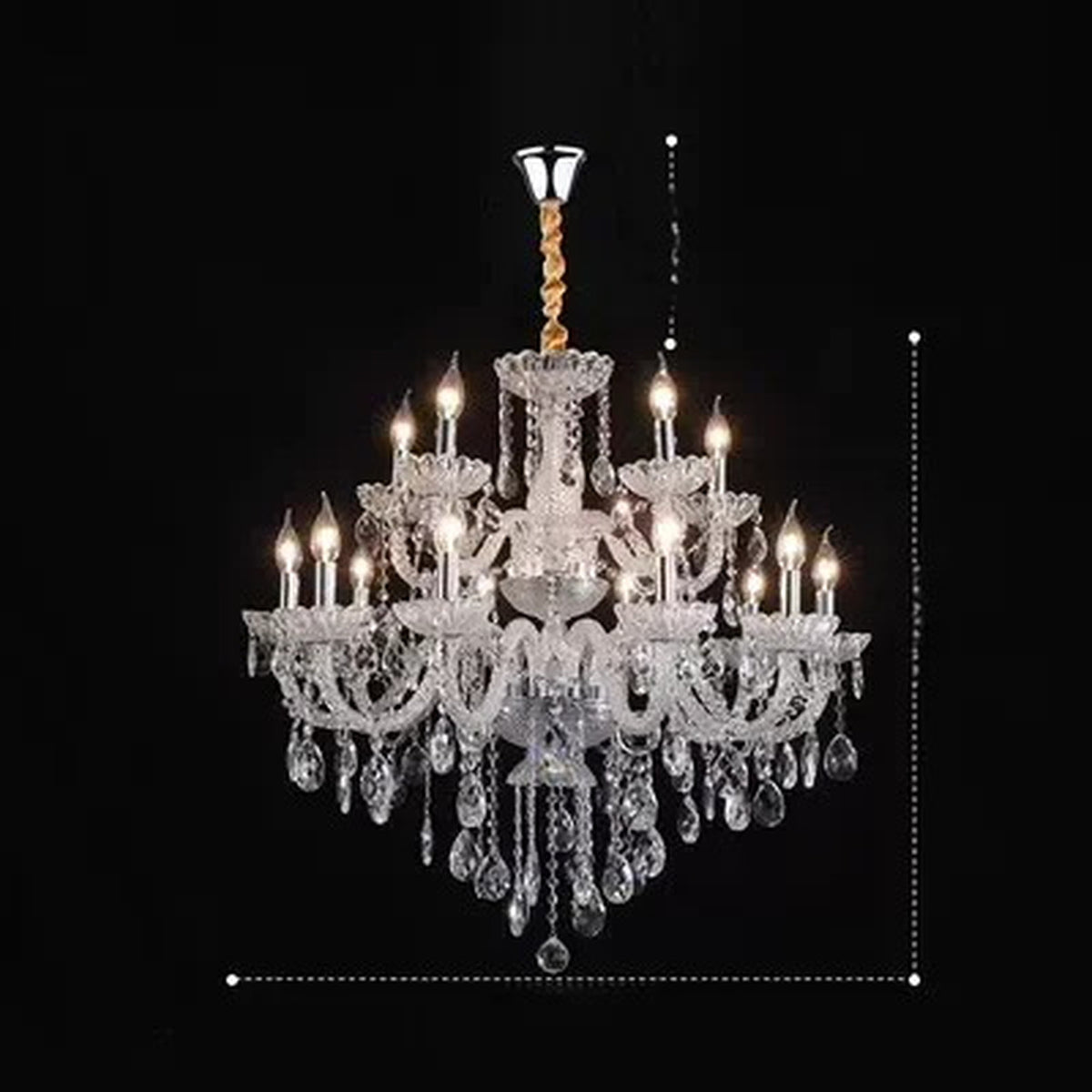 AM0839 — European Duplex Crystal Stainless Steel Chandelier for Living Rooms & Dining Rooms