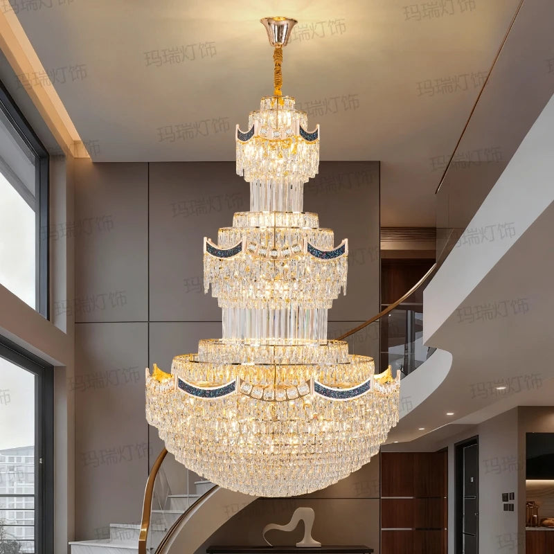 AM0002 · Postmodern Stairwell Crystal Chandelier for Double-Height Spaces · 6 Configurations — AM0002, view 5